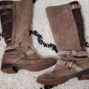 - UGG brown leather calf boots 7.5